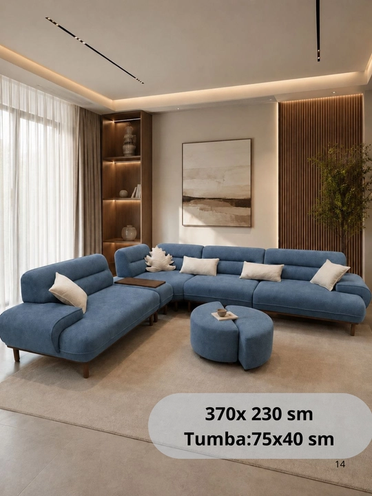 Zamonaviy dizayndagi Luna divan to'plami - 