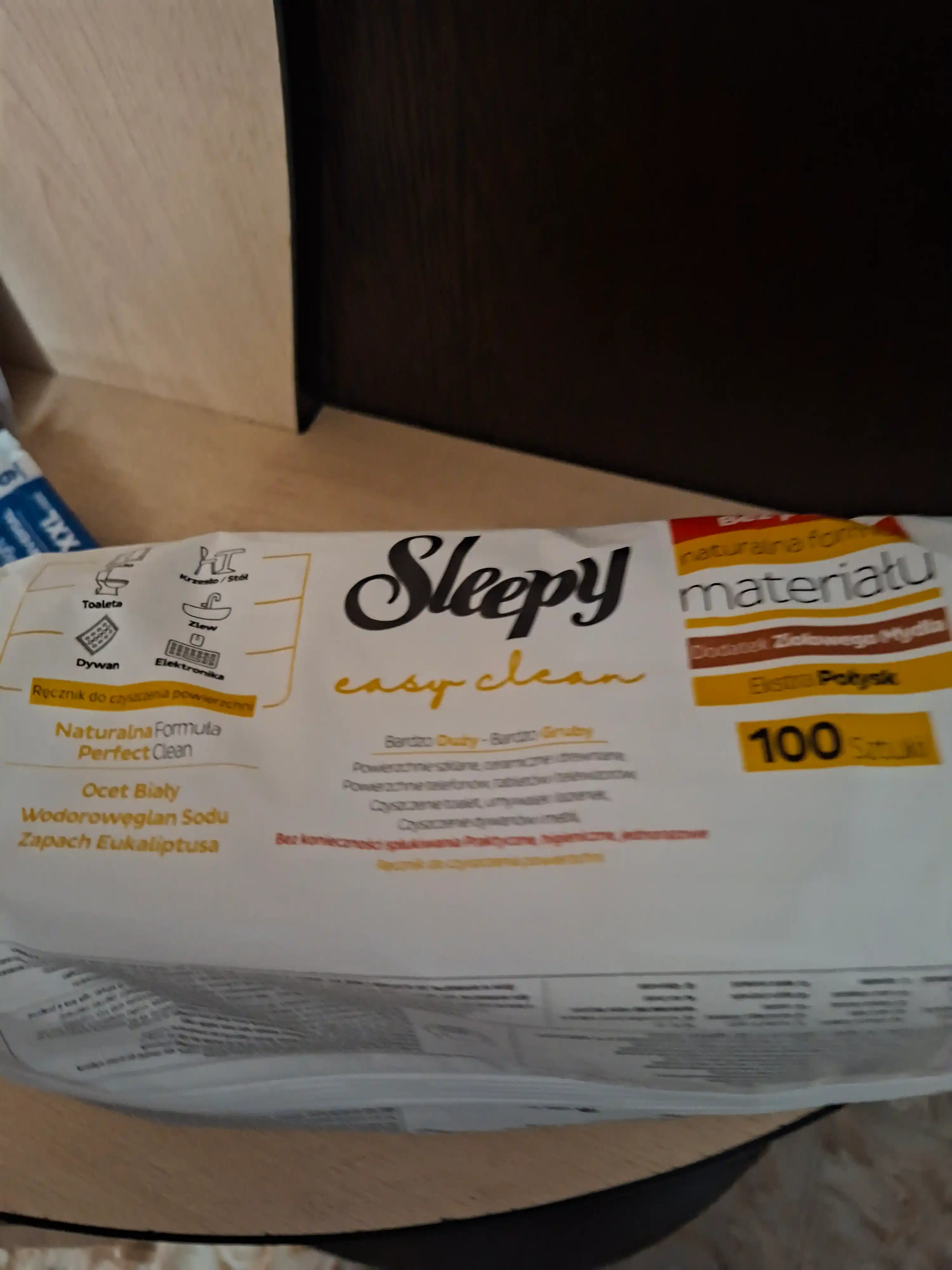 Уксусные влажные салфетки  SLEEPY Easy Clean, для отбеливания, желтые, 100 шт