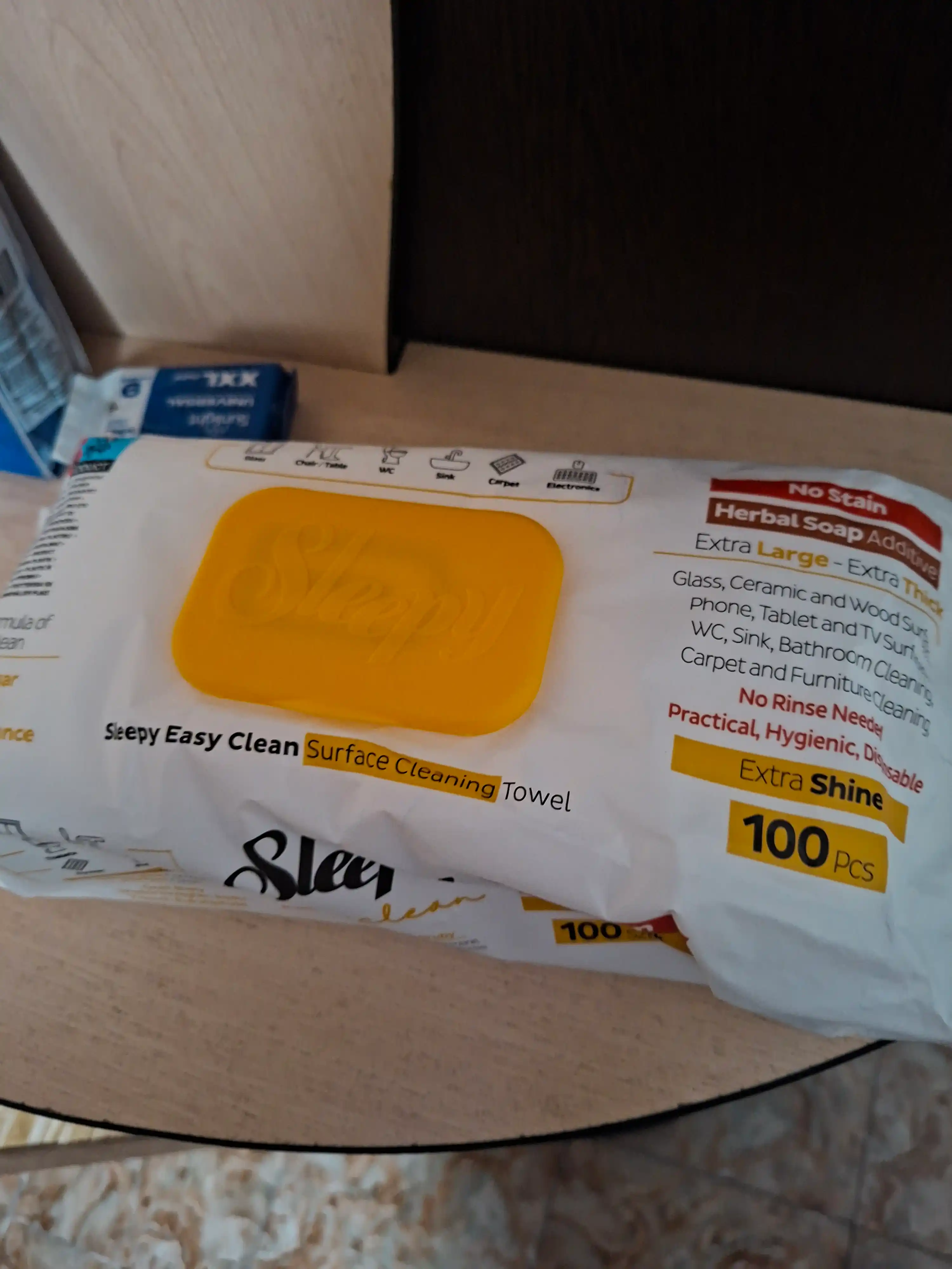 Уксусные влажные салфетки  SLEEPY Easy Clean, для отбеливания, желтые, 100 шт