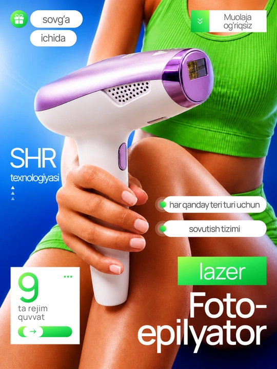 Fotoepilytor Babyverse SE10, tanava yuz uchun sovitish effektli - 