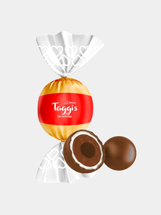 TAGGIS «Uch shokolad» shokolad bilan qoplangan draje konfetlari, 500 g - 