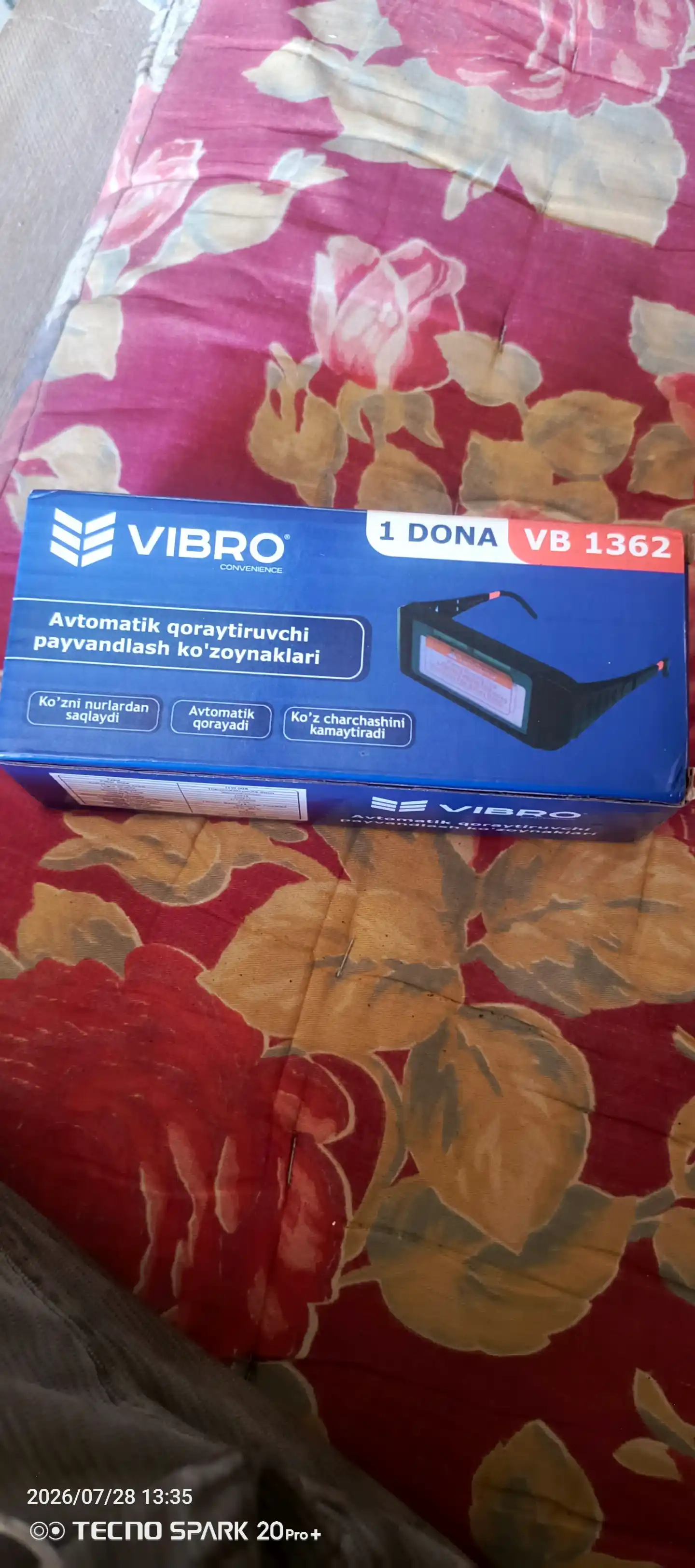 Avtomatik qorayuvchi payvandlash ko‘zoynagi