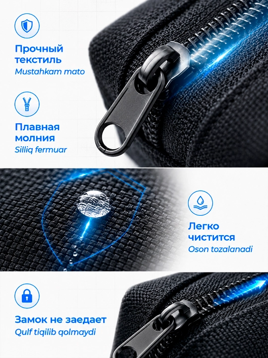 Пенал школьный тканевый большой вместимости, минималистичный органайзер