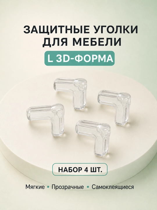 Mebel uchun shaffof silikon himoya burchaklari, stol burchaklarini himoya qiladi - 