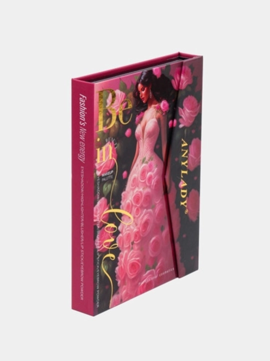 Палетка теней, румяна, помада, контуринг, хайлатер в виде книжки, 5 в 1 - 