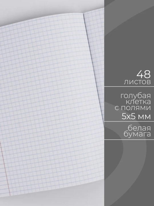 Qizlar uchun daftarlar to‘plami, A5, 48 varaq, 5 dona, katakchali