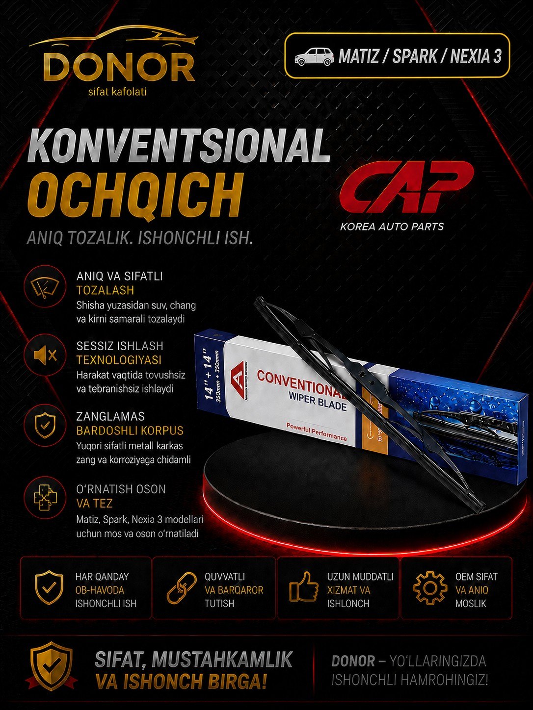 Комплект стеклоочистителей CAP - 