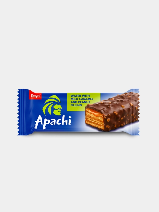 Yeryong'oq va sutli karamelli APACHI shokolad bilan qoplangan mini batonchiklari, kvadro-pachka 200 g