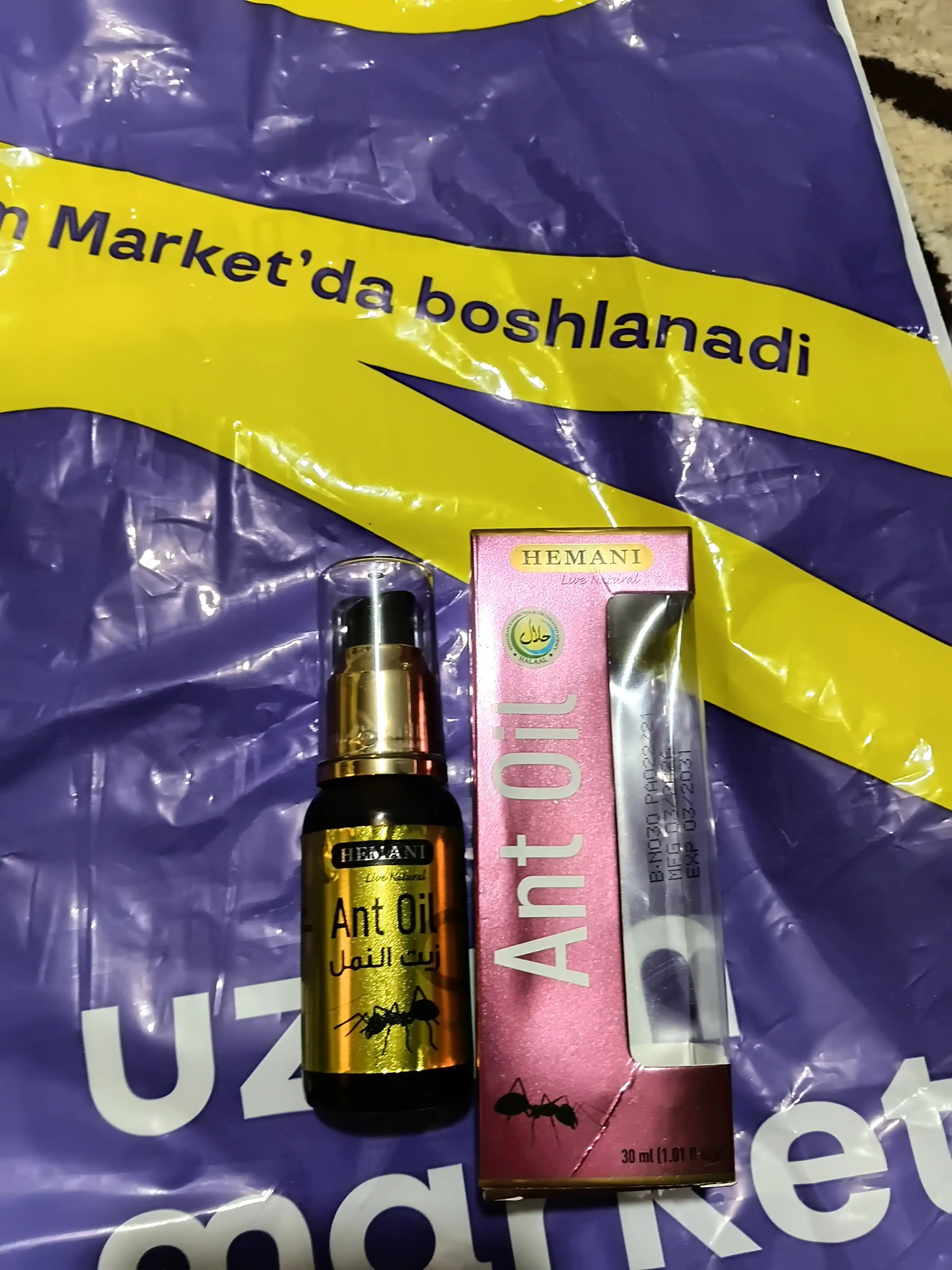 Chumoli moyi Hemani, Anti oil , soch o'sishiga qarshi, depilatsiya uchun 30 ml