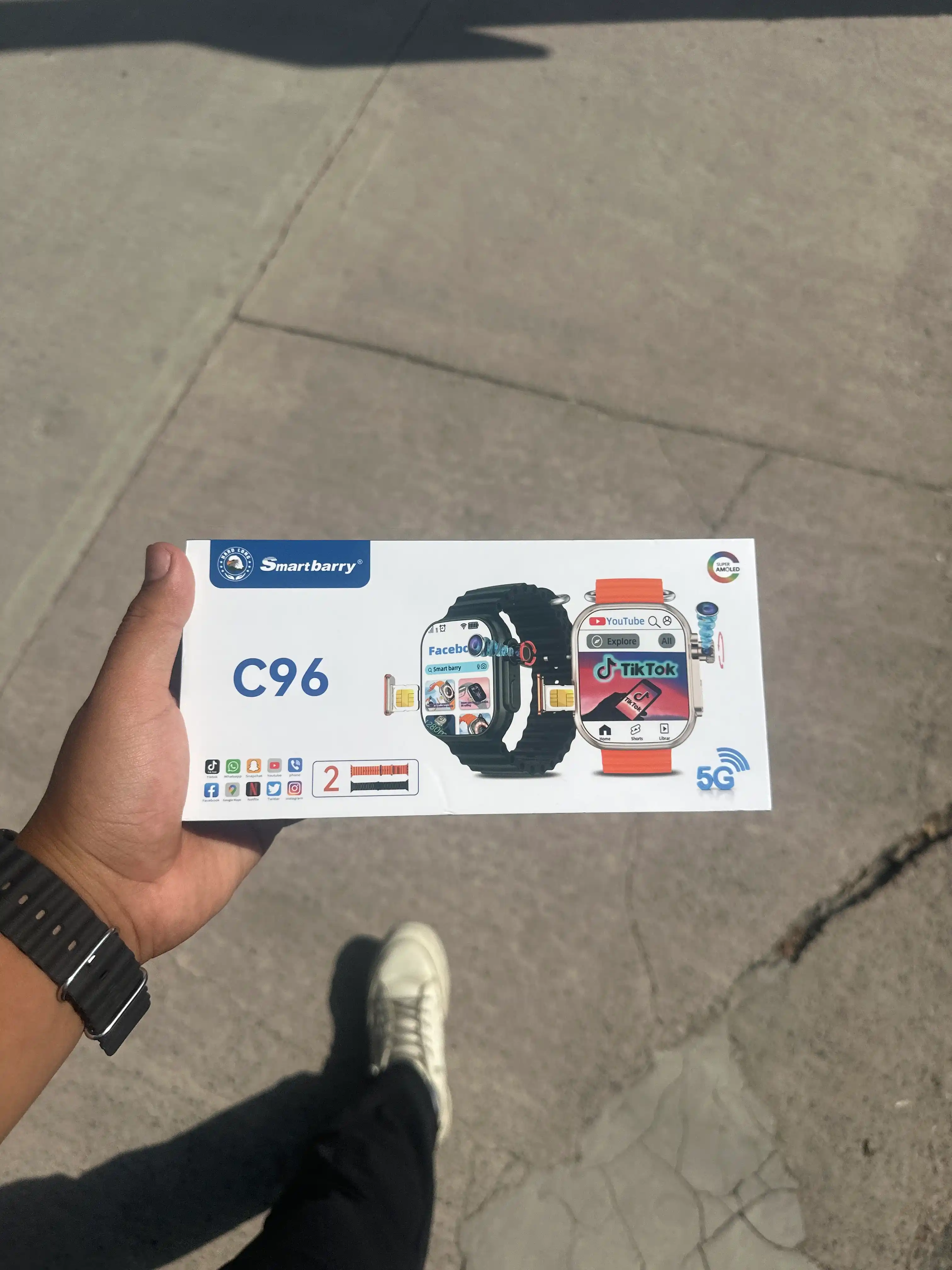 Умные часы C96 с HD-камерой, SIM-картой, Wi-Fi, GPS, экран 2.2", 2 ремешка