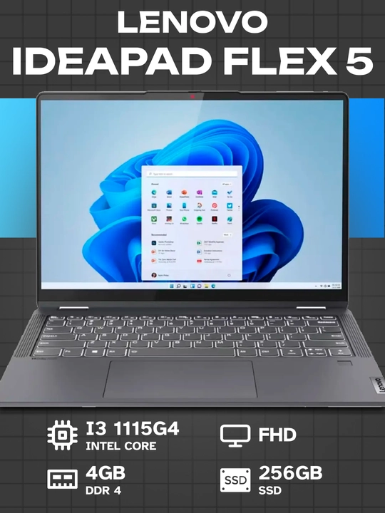 Noutbuk Lenovo IdeaPad Flex 5 i3-1115G4 4/256GB 14″ FHD Touch Windows 11 - 