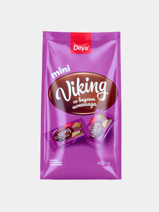 Вафли VIKING со вкусом шоколада, пачка 400 г [IR-V-004]