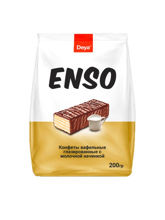Конфеты вафельные глазированные Enso с молочно-сливочной начинкой, пачка 200 г [RK-164]