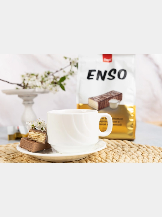 Sutli-qaymoqli nachinkali Enso shokolad bilan qoplangan vafli konfetlari, 200 g pachka [RK-164] - 