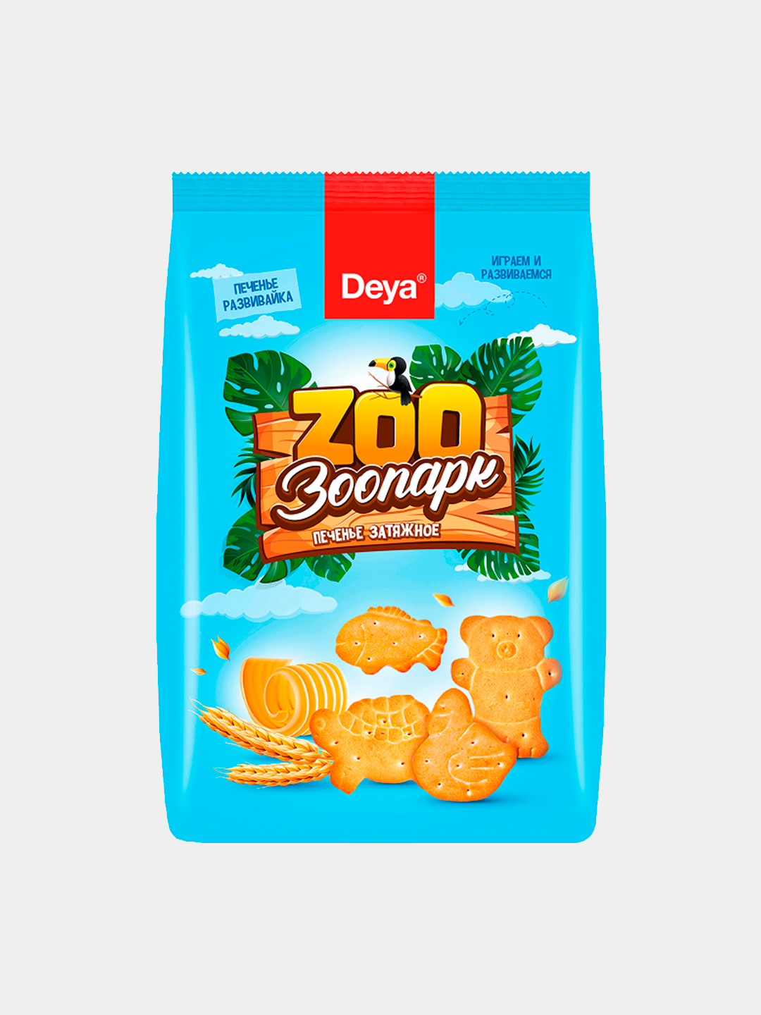 Печенье детское затяжное «Zoo» фигурки животных, пачка 250 г - 