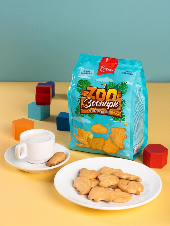 Bolalar uchun «Zoo» zatyajnoy pechenyesi hayvonlar shaklida, 250 g pachka [IR-P-040]