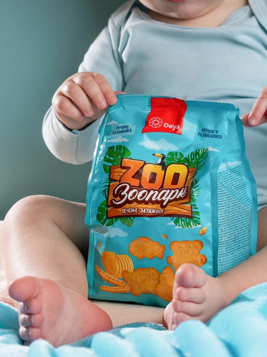Bolalar uchun «Zoo» zatyajnoy pechenyesi hayvonlar shaklida, 250 g pachka [IR-P-040]
