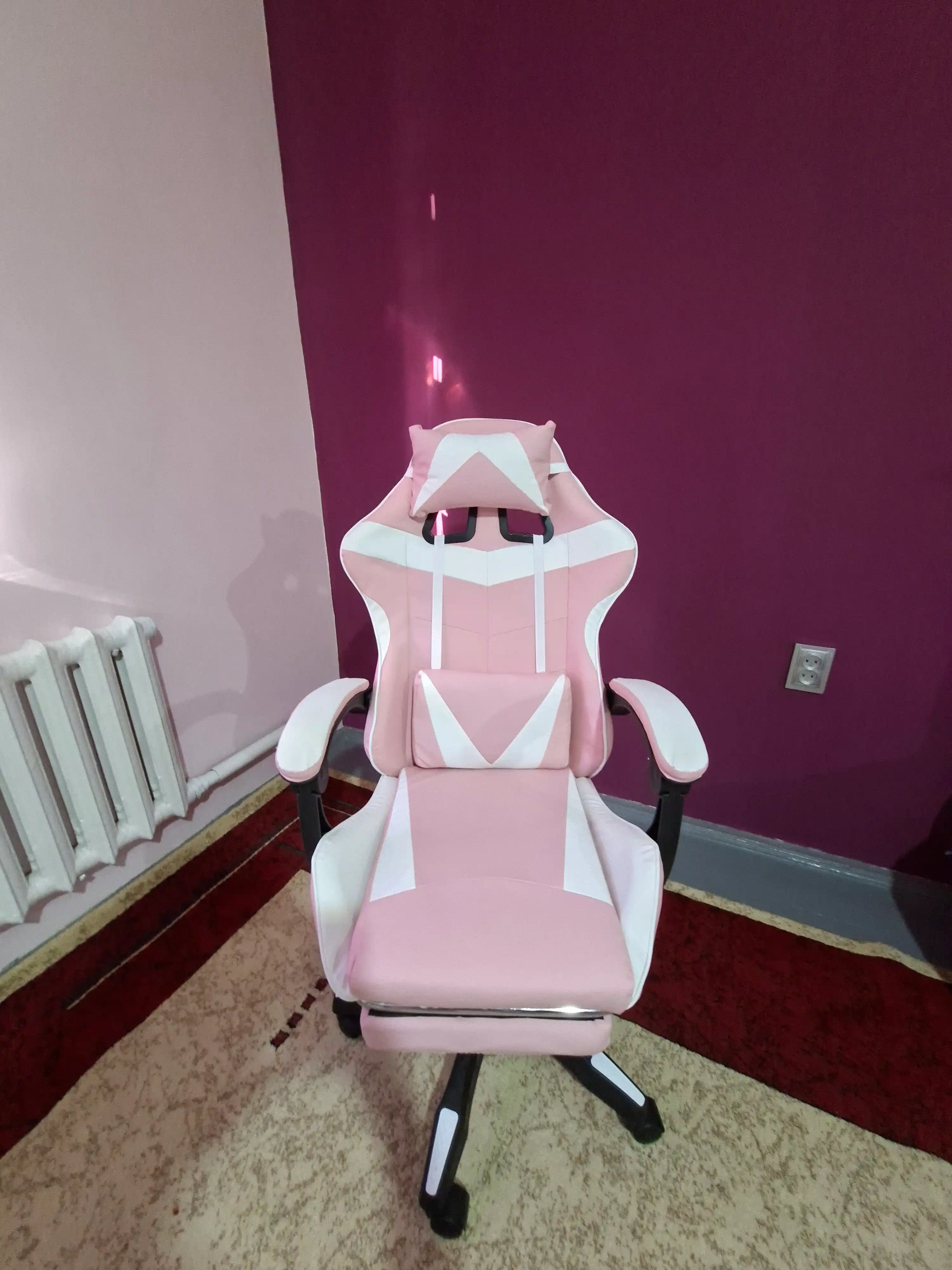 Game kreslo, 6 xil rangda, oyoq qo'ygich bilan, eko-kojadan, bosh va bel yostiqlari