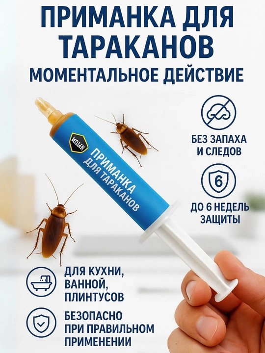 Tarakanlarga qarshi gel-shprits, tarakanlarni yo‘q qilish