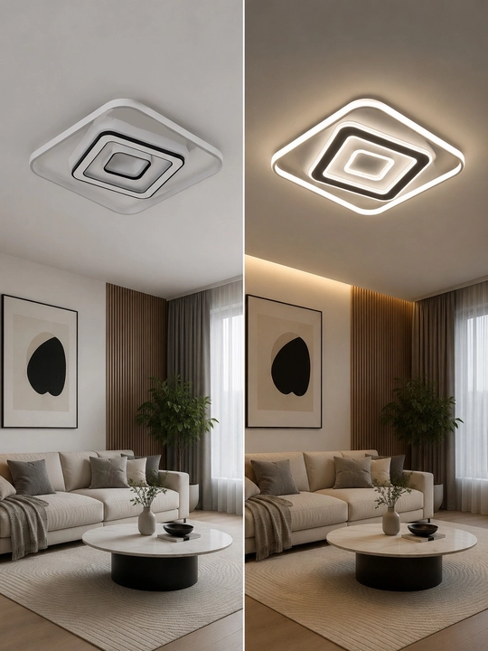50 sm kvadrat shift LED qandil, 3 xil yorug‘lik rejimi, 20 m² gachaк
