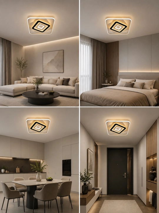 50 sm kvadrat shift LED qandil, 3 xil yorug‘lik rejimi, 20 m² gachaк