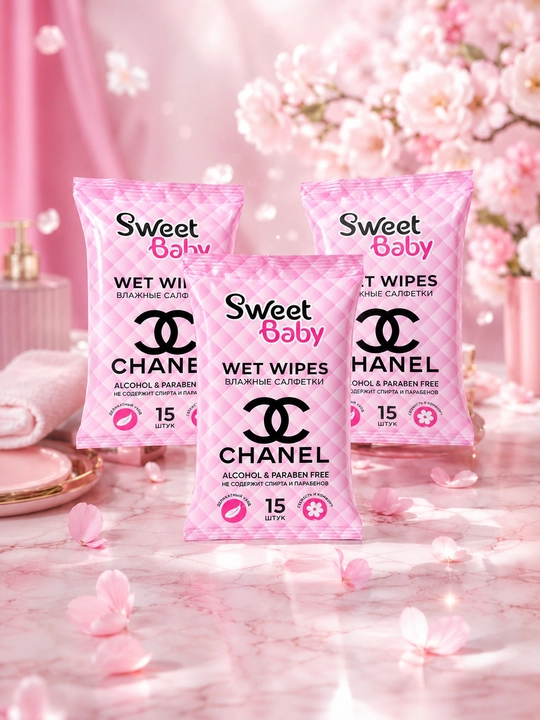 Sweet Baby nam salfetkalari, 15 dona 3/5, namlovchi