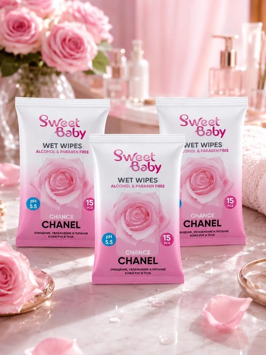 Sweet Baby nam salfetkalari, 15 dona 3/5, namlovchi