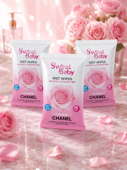 Sweet Baby nam salfetkalari, 15 dona 3/5, namlovchi