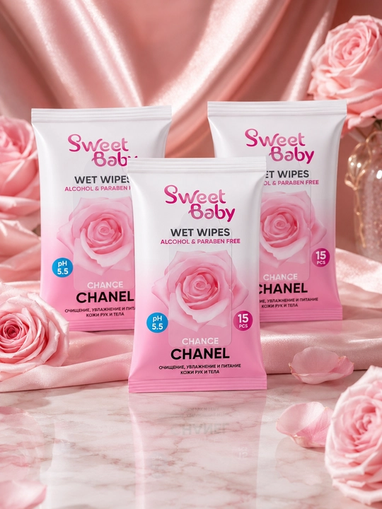Sweet Baby nam salfetkalari, 15 dona 3/5, namlovchi