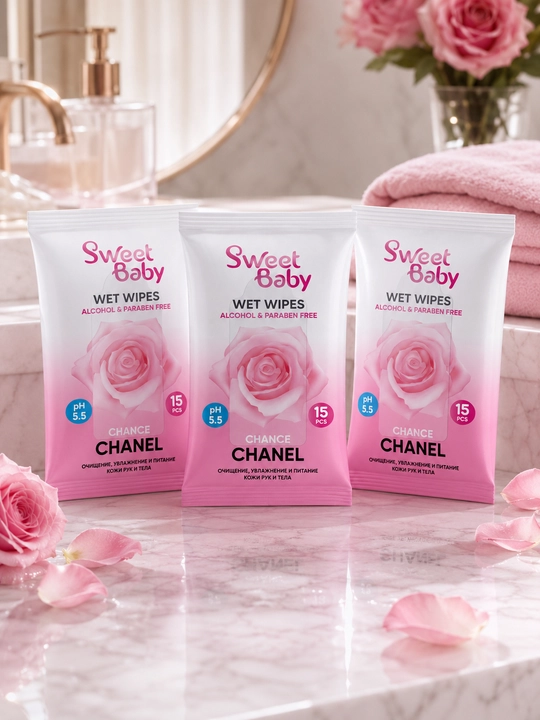 Sweet Baby nam salfetkalari, 15 dona 3/5, namlovchi