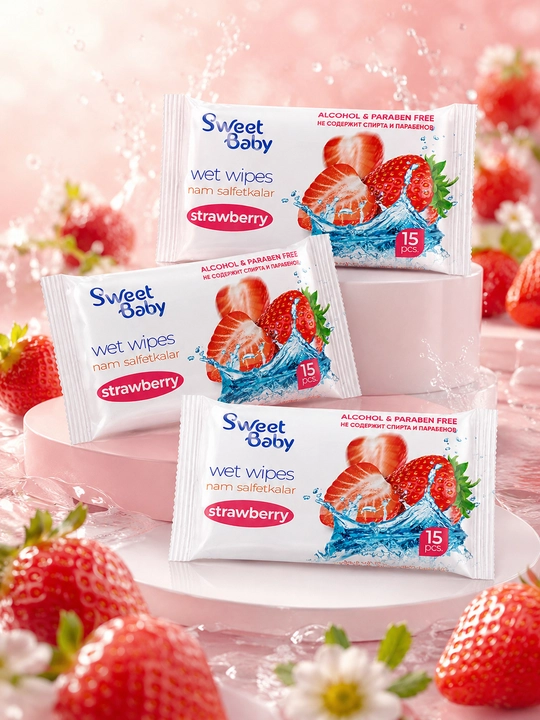Sweet Baby nam salfetkalari, 15 dona 3/5, namlovchi
