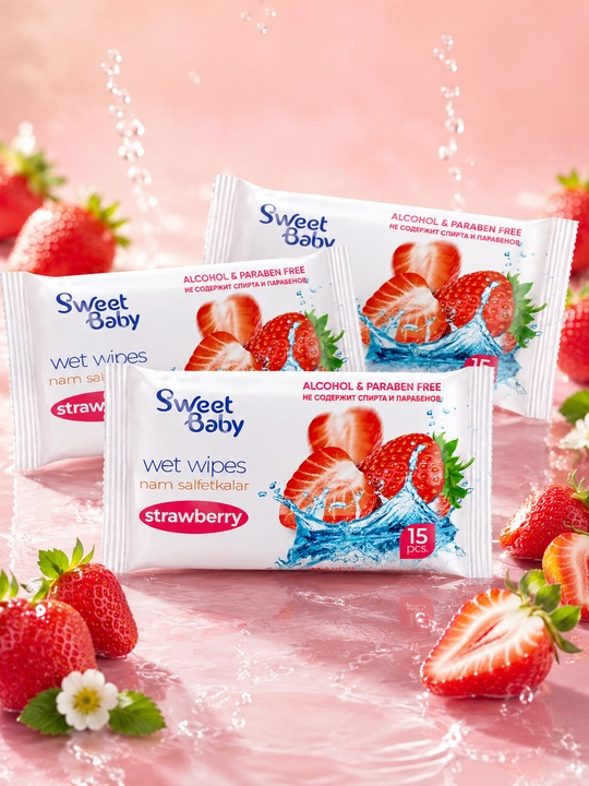 Sweet Baby nam salfetkalari, 15 dona 3/5, namlovchi