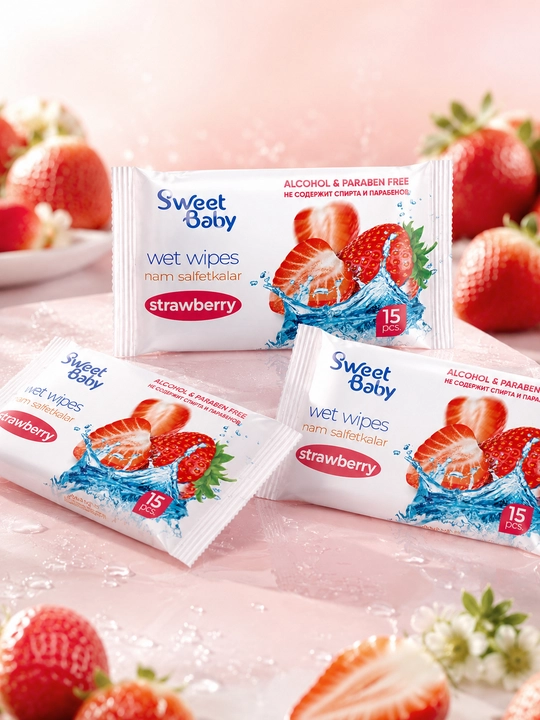 Sweet Baby nam salfetkalari, 15 dona 3/5, namlovchi
