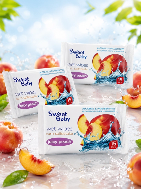 Sweet Baby nam salfetkalari, 15 dona 3/5, namlovchi