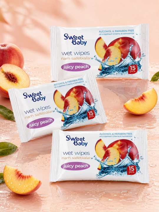 Sweet Baby nam salfetkalari, 15 dona 3/5, namlovchi