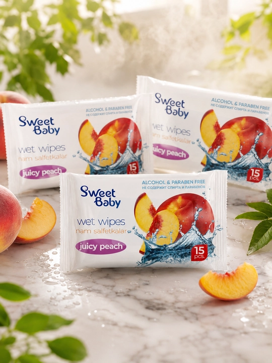 Sweet Baby nam salfetkalari, 15 dona 3/5, namlovchi