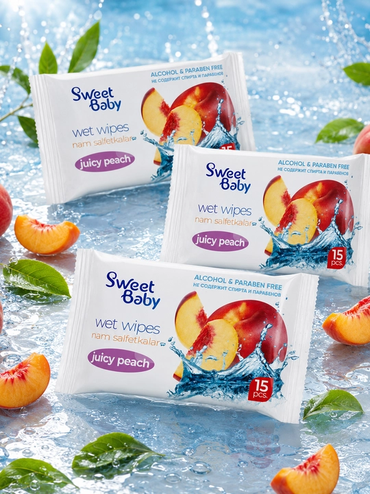 Sweet Baby nam salfetkalari, 15 dona 3/5, namlovchi