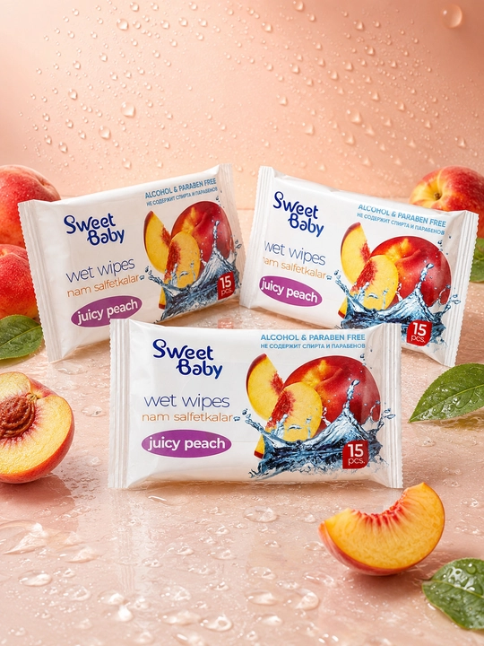 Sweet Baby nam salfetkalari, 15 dona 3/5, namlovchi