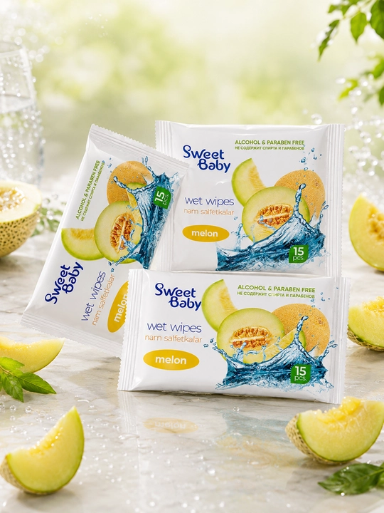 Sweet Baby nam salfetkalari, 15 dona 3/5, namlovchi
