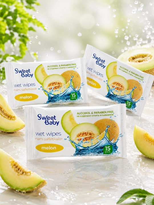 Sweet Baby nam salfetkalari, 15 dona 3/5, namlovchi