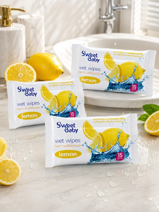 Sweet Baby nam salfetkalari, 15 dona 3/5, namlovchi