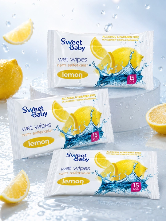 Sweet Baby nam salfetkalari, 15 dona 3/5, namlovchi
