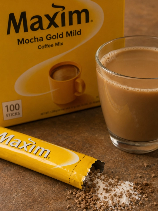 Eriydigan qahva 3 tasi 1 da Maxim Moka Mix Coffee, 12 g * 100 dona