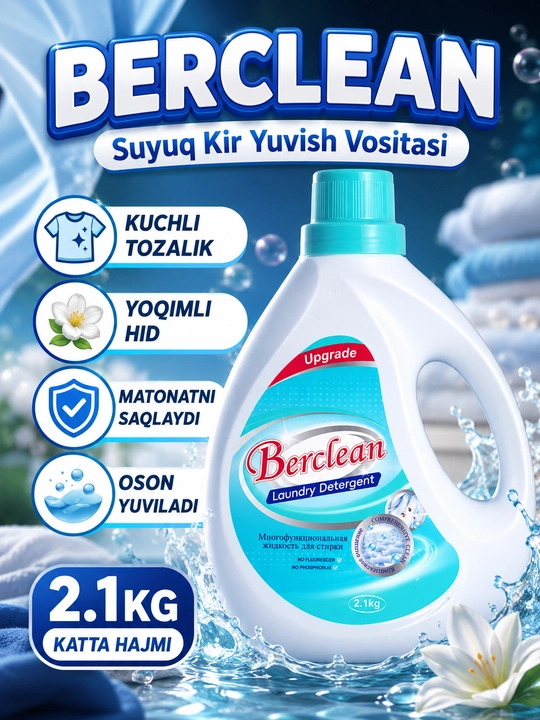 Berclean Laundry Detergent suyuq kir yuvish vositasi, 2.1 kg - 