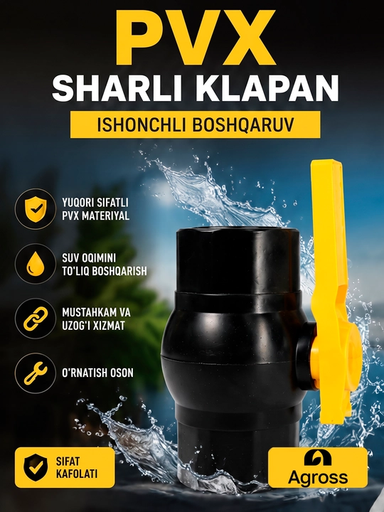PVX sharli klapan — Suv oqimini ishonchli boshqarish uchun sharsimon jo'mrak - 