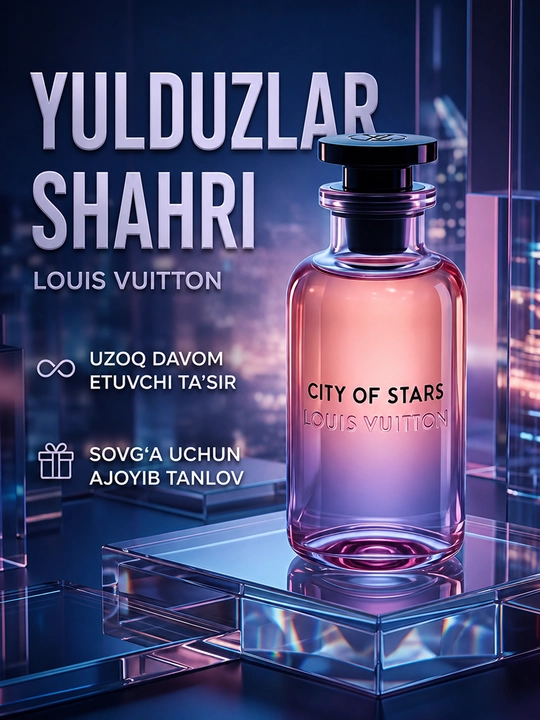 Ayollar atiri City of Stars, gulli-sitrus hid, uzoq saqlanuvchi parfyum