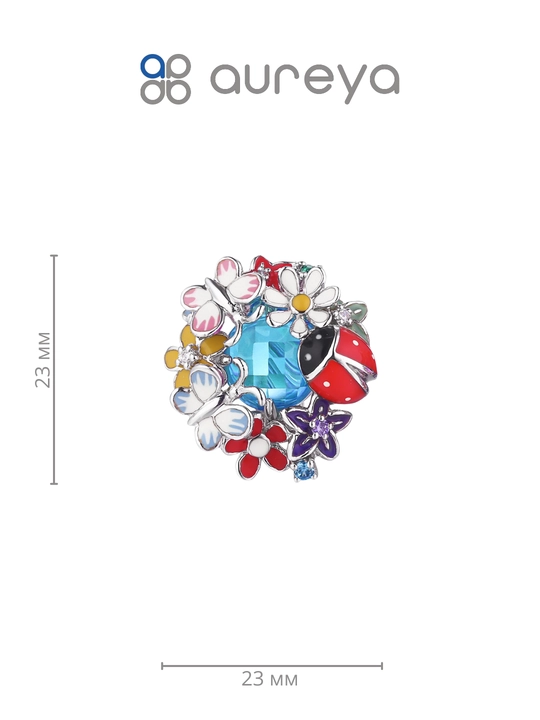 Серьги из серебра 925 пробы с родием вставки: эмаль фианит топаз (MJ00127E-0W-ZWX)