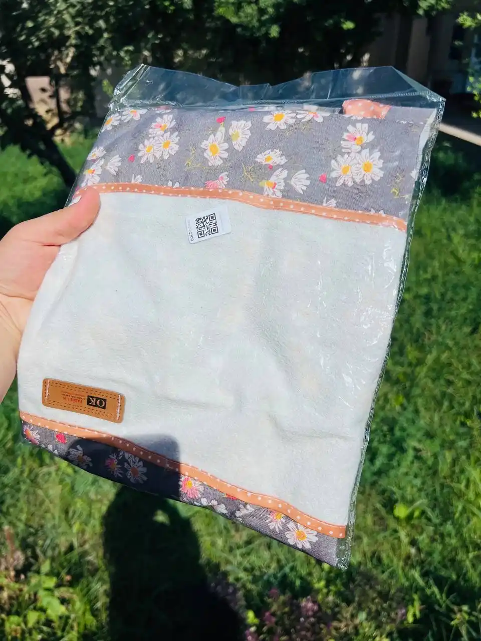 Gulli naqshli ayollar oshxona fartugi, paxtali mato, universal o'lcham