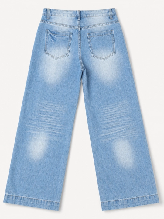 Ayollar uchun keng va to‘g‘ri bichimdagi truba jinsi shimlar, O‘lchamlari: S, M, L, XL