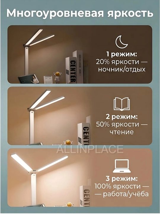 Sensorli boshqaruv, soat, harorat va tutqich uchun taglik bilan LED chiroq